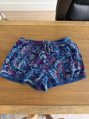 Hollister Navy Paisley High-Waist Lounge Shorts